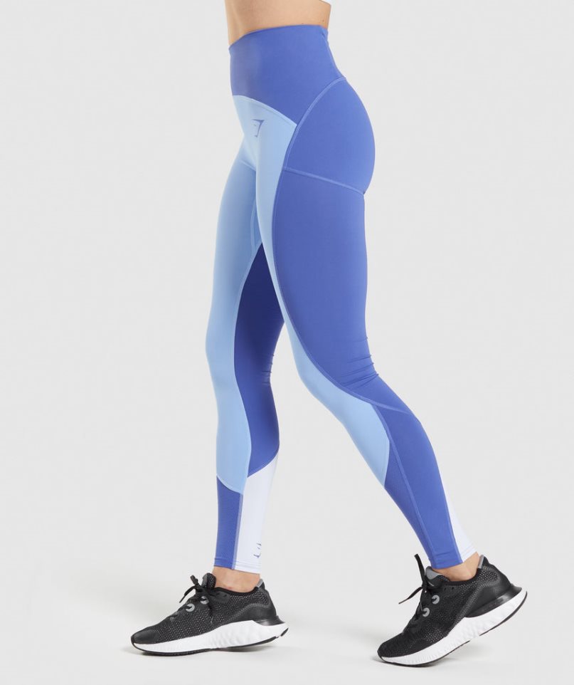 Legginsy Gymshark Pulse Mesh Damskie Niebieskie | PL 257QAK